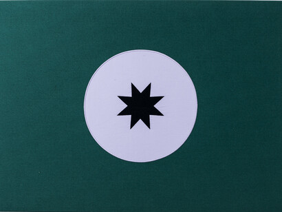 Gregorio Samsa, Flag, 2015, Collage of fabrics, 60 x 90 cm., installation detail  Untitled, 2015  