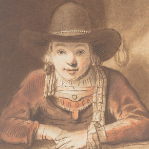 Cornelis Ploos van Amstel after Samuel van Hoogstraten, Boy with hat in a doorway (detail), 1763. Courtesy of Gemäldegalerie