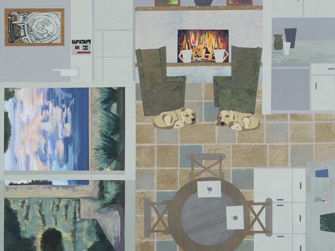 Ann Toebbe, Remarried, 2015, gouache, acrylic and cut paper on panel, 16 by 20 inches