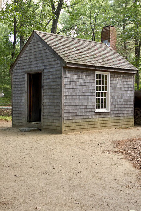 Réplica de la cabaña de Thoreau. Walden Pond, Massachusetts, Estados Unidos