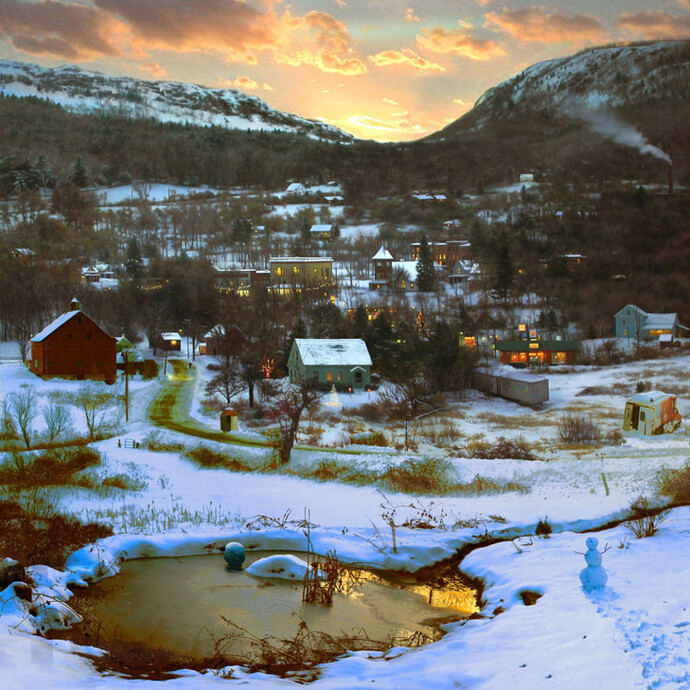 Scott Prior, Valley in Winter, 2014, oil on canvas, 62 x 54 inches