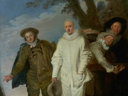 Antoine Watteau, Die italienischen Komödianten, Detail, 1720, Öl auf Leinwand, The J. Paul Getty Museum
