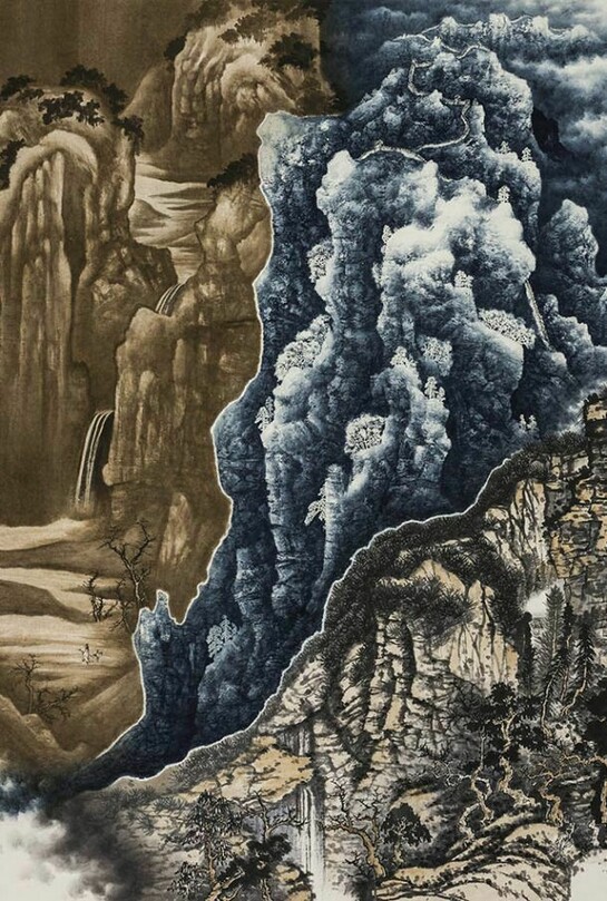 Jizi, Dimension of Ages, 2013, Ink on xuan paper, 183 x 145 cm