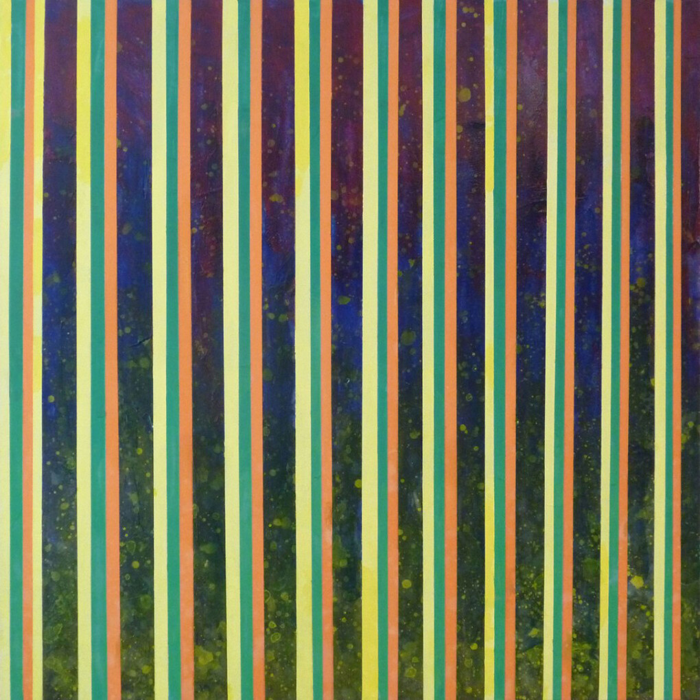 Matthew Carver, Miranda's Excursions, 2015, acrylic on canvas, 91 x 91 cm 