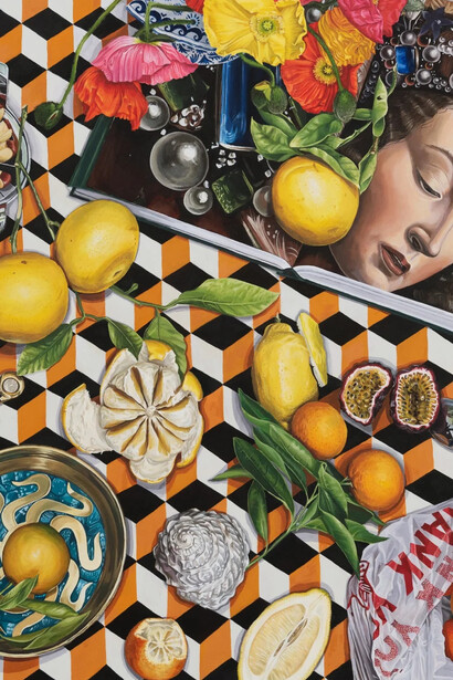 Hopie Hill, Citrus and Van Eyck, 2025. Courtesy of Charles Moffett Gallery