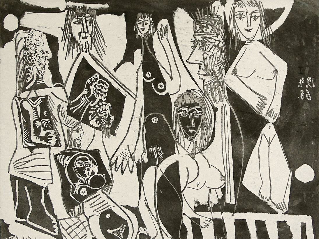 Woman in Bed Dreaming Men and Women, from the Suite 347, 1968