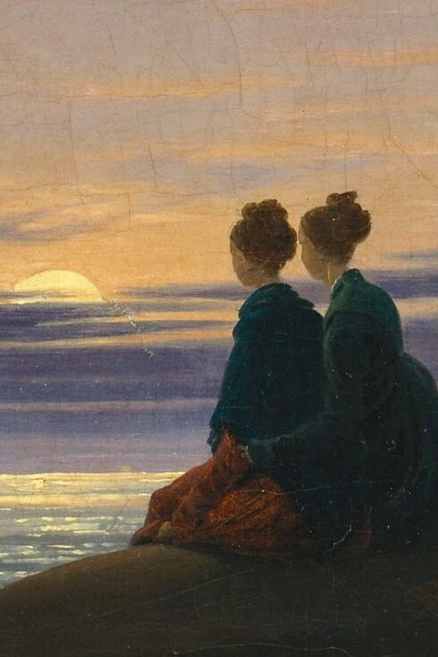 "Salida de la luna junto al mar", óleo sobre lienzo, Caspar David Friedrich, 1822