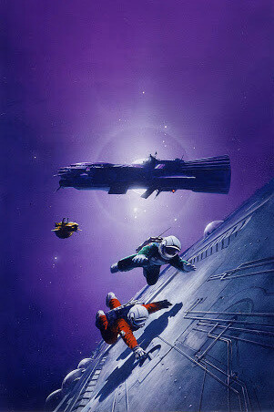 John Harris- Portada para la compilación de Asimov en la Science Fiction Magazine