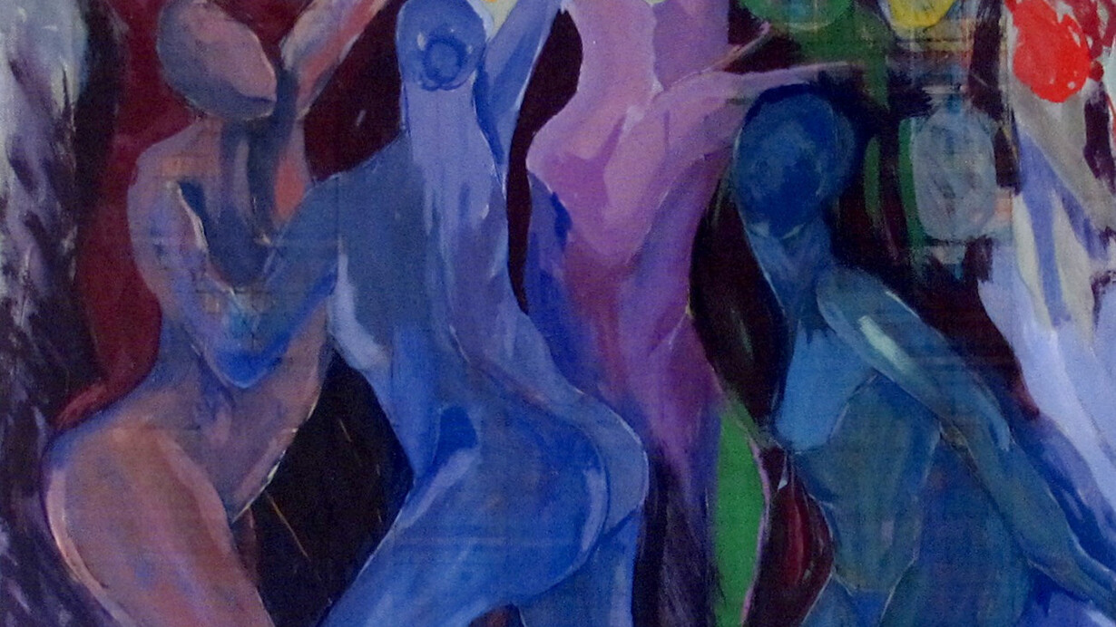 Joan Dubique, Carnival (detail), 2014, 110 x 148 cm, mixed media on canvas, © Joan Dubique
