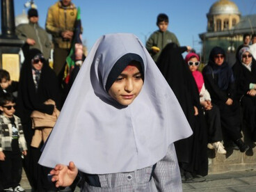 The street play Bell of Heaven was staged in Imam Khomeini Square in Hamedan, depicting the attack on the Shajareh Tayyebeh School in Minab, Iran