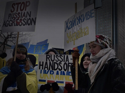 Protesta contra la guerra en Montreal, Canadá