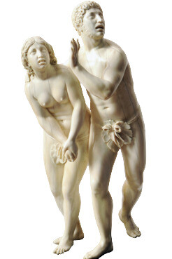 Adam und Evanach der Vertreibung aus dem Paradies, Leonard Kern (1588-1662)1645-50 Schwäbisch Hall Elfenbein H 31,5 cm