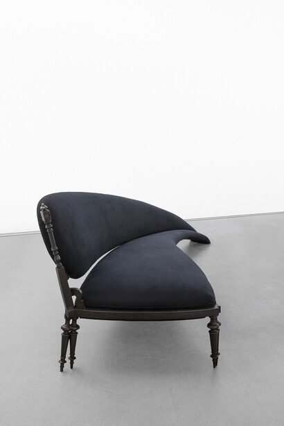Sebastian Brajkovic, Vanishing Point IV, 2015, patinated bronze, cashmere wool, silk embroidery, h92 l375 w132.7 cm / h36.2 l147.6 w52.2 in, limited edition of 8 + 4 ap, Courtesy Carpenters Workshop Gallery