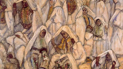 Francisco Iturrino (1864–1924), Women in Haik, depicting veiled women in a colonial North African context