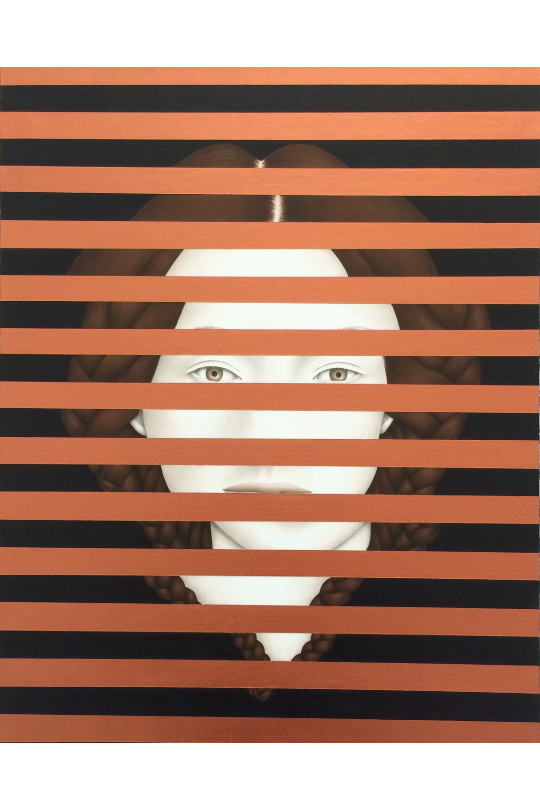 Aya Uekawa, Egoist Julia (Augustus Daughter), 2015, Acrylic on paper on mounted wood panel, 14 x 11"