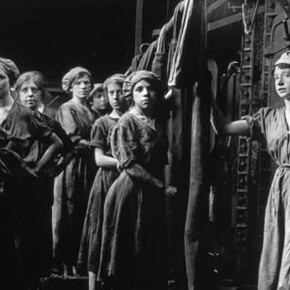 George P. Lewis & Peter Cattrell, Preparing cloths for the filter presses, Glebe Sugar Refinery, Greenock