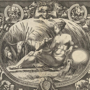 Antonio Fantuzzi, after an original by Rosso Fiorentino, Design for stucco decorations in the Gallery of Francis I, circa 1542–44. Courtesy of the State Hermitage Museum