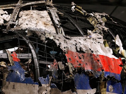 Fragmento del fuselaje del avión