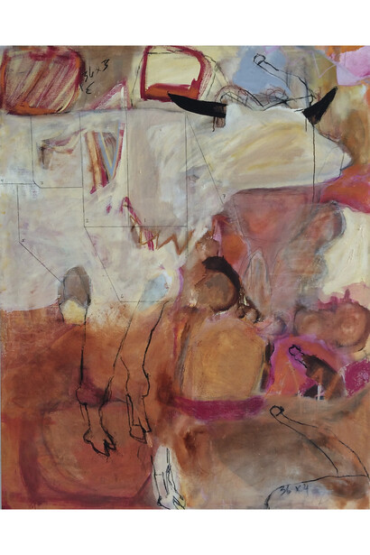 Lydia Janssen, "Milkparts", oil and charcoal on linen, 60 x 46 inches, 2013