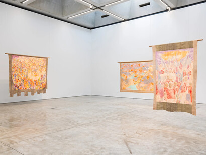 Nengi Omuku, Wild things and perennials, exhibition view. Courtesy of Kasmin Gallery