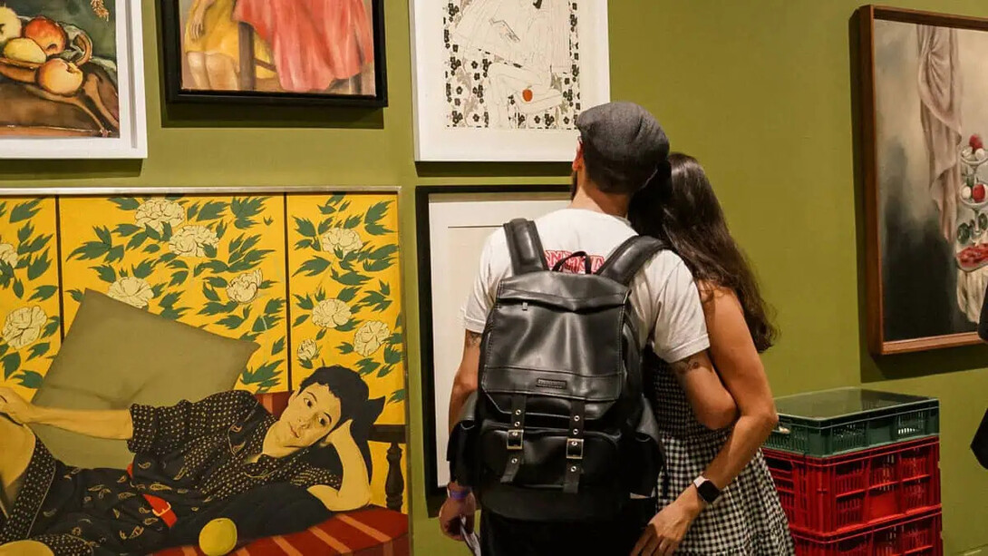 Uno de frijol cuatro de maíz, vista de exhibición. Cortesía del Museo de Antioquia