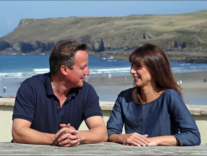 El primer ministro británico, David Cameron, de vacaciones en el mar con su esposa Samantha