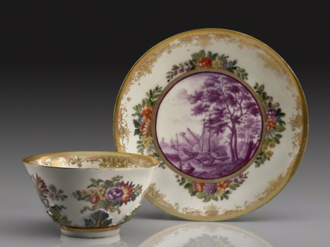 Meissen Porcelain Factory, Saucer and Tea Bowl. Courtesy of The Frick