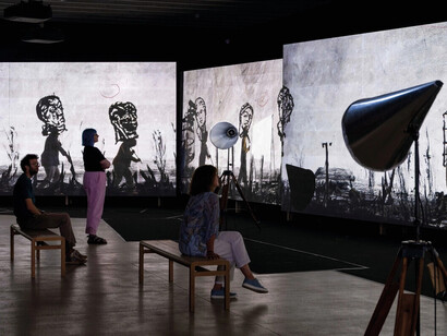 William Kentridge, The pull of gravity, exhibition view. Courtesy of Yorkshire Sculpture Park