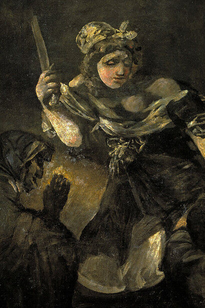 Judith y Holofernes, Francisco de Goya, entre 1820 y 1823, parte de la serie de Pinturas negras