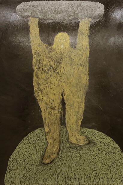 Roberto Carter; Atrapando una nube, 2022. Óleo sobre lienzo. Foto cortesía del autor