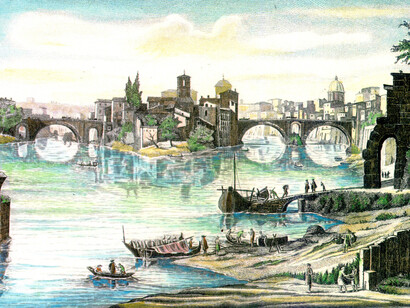 Isola Tiberina - Francobollo di Eros Donnini