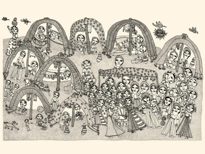 Dal libro "Teju e Ganesh", Gallucci, illustrazioni di Tejubehan - arte Urban Folk (Guajarat - Rajastan) 