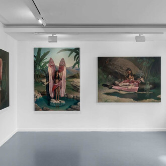 Roby Dwi Antono, Tilik belik. Visiting the ailing spring, vue d’exposition. Avec l’aimable autorisation de la galerie Almine Rech