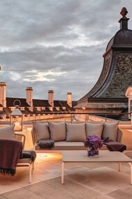 Hotel Cafe Royal. Dome Penthouse, terrace at dusk