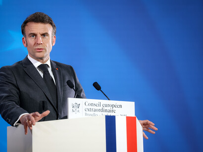 M. Emmanuel Macron, Président de la République française, prenant part aux travaux du Conseil européen de 2025