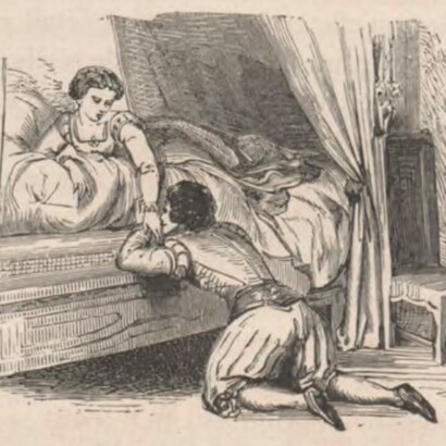 Fiabe, di Perrault, Mme D’Aulnoy, Hamilton e Mme Leprince de Beaumont. Nuova edizione illustrata con numerose vignette nel testo e dieci grandi xilografie fuori testo dei signori G. Staal e Bertall. Pagina 184