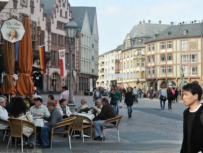 Frankfurt town center in a shining day.