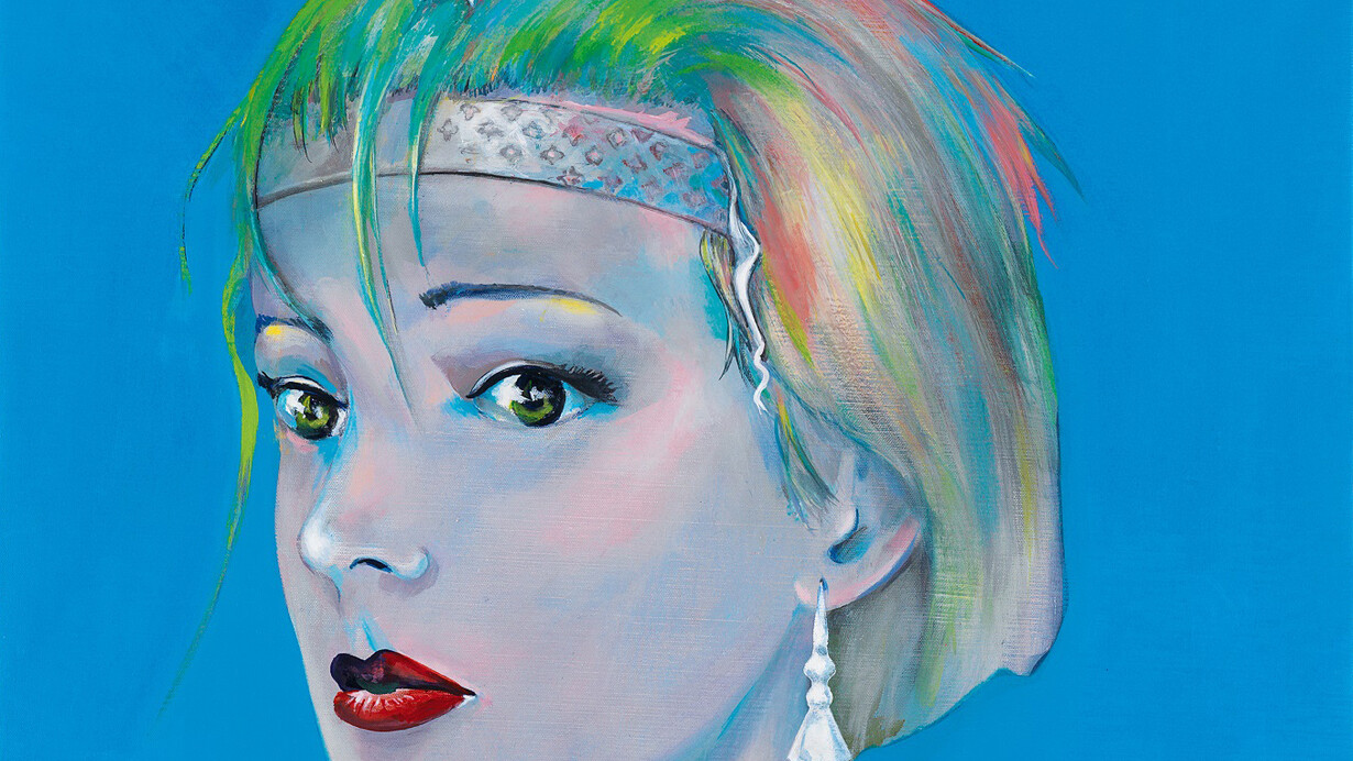 Martial Raysse, Beauté, 2008, dettaglio, tempera su tela, 92.3 x 73.4 cm