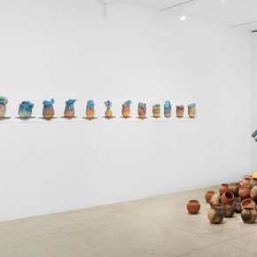 Andile Dyalvane, OoNomathotholo ancestral whispers, exhibition view. Courtesy of Friedman Benda Gallery