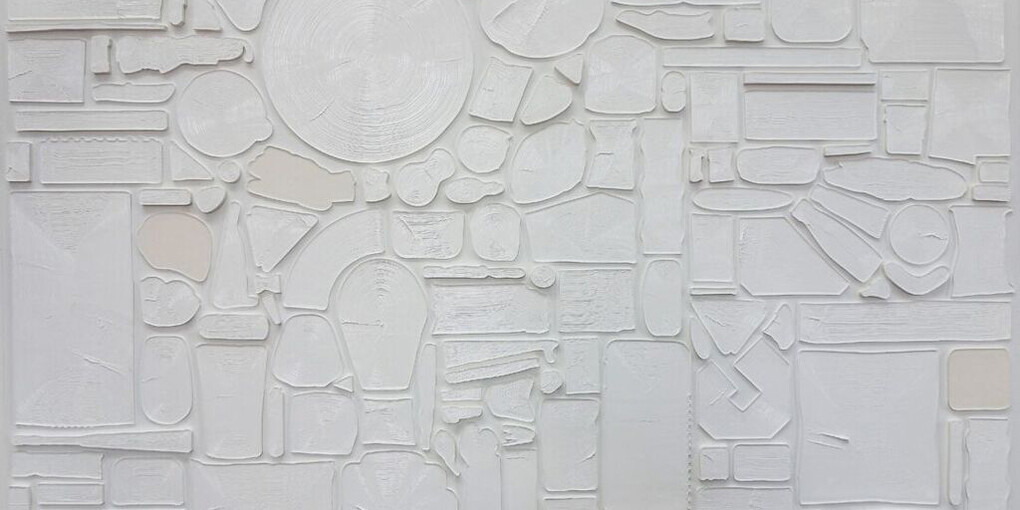 Hong Hao, Reflection No.11, 2016, Acrylic, molding material on canvas, 47 1/4 x 76 3/4 inches (120 x 195 cm)
© Hong Hao, Courtesy the Pace Gallery.
