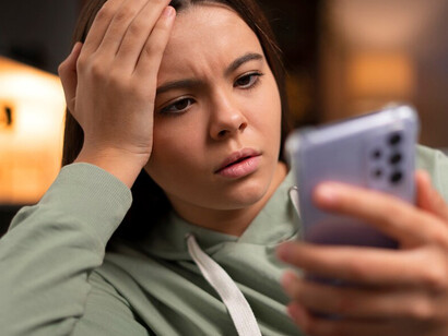 A teenage girl grappling with the challenges of social media