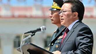 Mr. Elbegdorj, president of Mongolia, during a speech