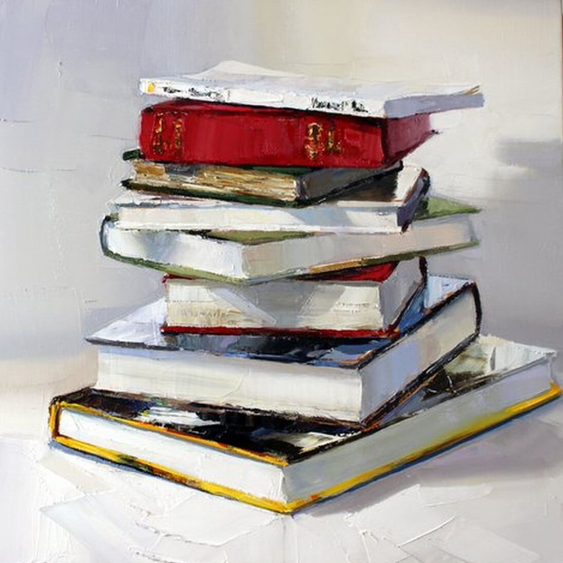 Jonathan Pocock, Books, oil on canvas 
