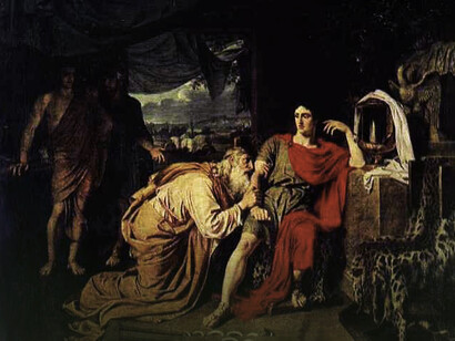 Príamo suplica a Aquiles por la muerte de Héctor