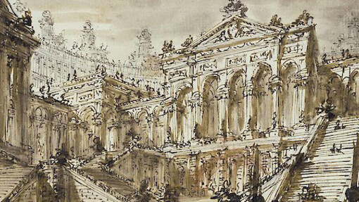 Giovanni Battista Piranesi, Architekturskizze, o. J., 14,8 × 21,9 cm