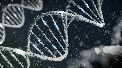 Close-up de uma estrutura de DNA