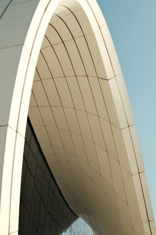 The Heydar Aliyev Center in Baku, Azerbaijan, is a 57,500 m² (619,000 sq ft) cultural complex designed by the renowned architect Zaha Hadid