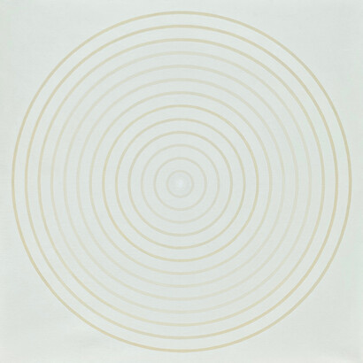 Dodecad #1, housepaint and acrylic on canvas 120 x 120cm, Mark Weighton, 2015  