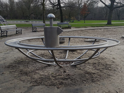 The Water Playground in Vondelpark, Amsterdam-Zuid, featuring works by Aldo van Eyck or designs inspired by his work, created by Mark Oonk, Netherlands