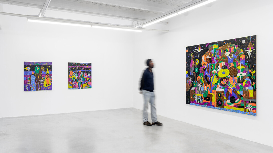 Simphiwe Ndzube, Around midnight, exhibition view. Courtesy of Stevenson